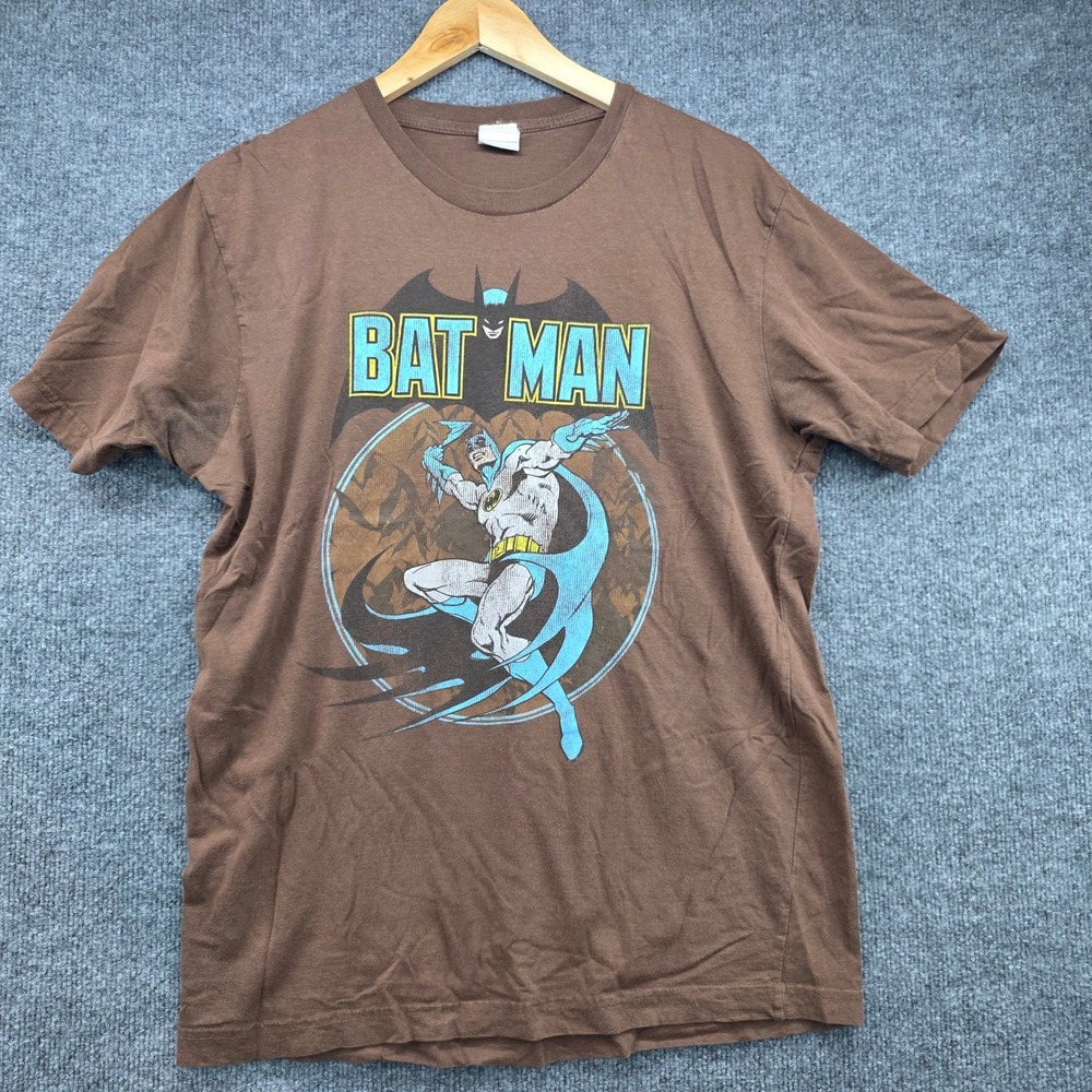 DC Comics Originals Batman Graphic T-Shirt Mens Brown Short Sleeve